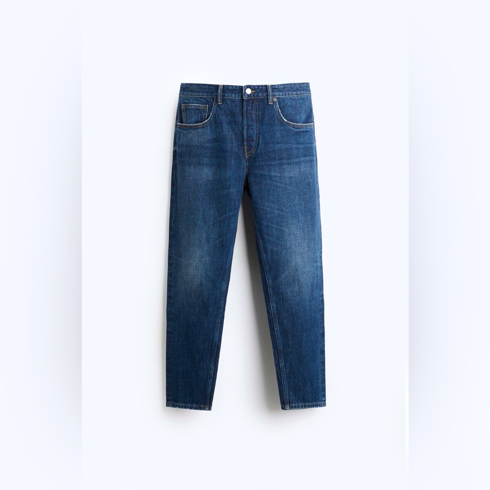 070. Zara Slim Fit Cropped Dark-Wash Denim Unisex